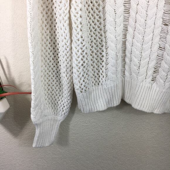 NWT NEW 360Sweater white open knit pullover sweater - Picture 3 of 8